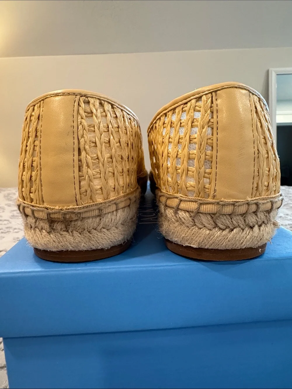 J. Crew Woven Espadrille Flats in Natural Beige
